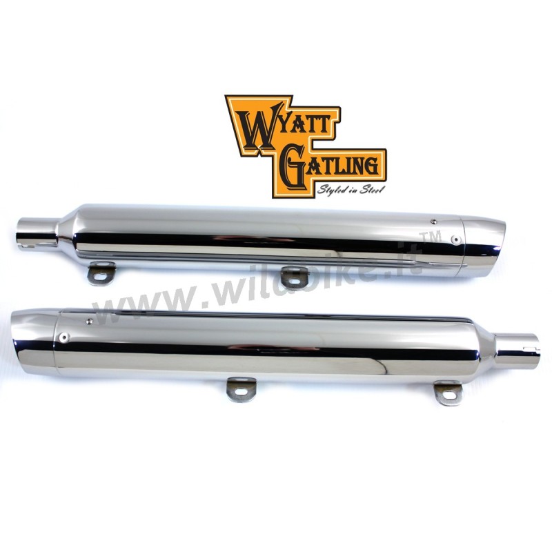 SCARICHI MARMITTE 4" SLIP-ON SLASH CUT CROMATI HARLEY DAVIDSON FLS SOFTAIL 05-17