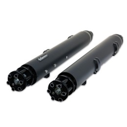 BLACK EXHAUST MUFFLERS SLIP-ON TAILGUNNER GUNSHIP HARLEY DAVIDSON FLH FLT TOURING 2017-2025