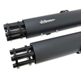 BLACK EXHAUST MUFFLERS SLIP-ON TAILGUNNER GUNSHIP HARLEY DAVIDSON FLH FLT TOURING 2017-2026