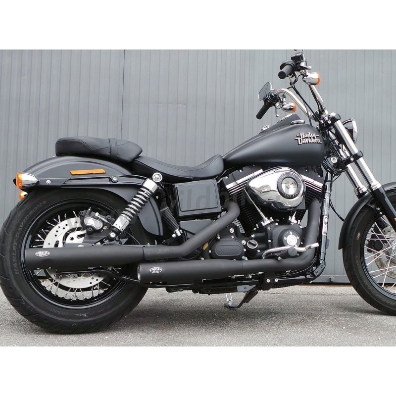 BLACK EXHAUSTS MUFFLERS MCJ ROYAL 80 SLIP-ON EU APPROVED HARLEY DAVIDSON FXD DYNA 91-05