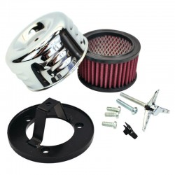FILTRE A AIR KIT TC BROS LOUVERED CHROME POUR CARBURATEURS BENDIX ZENITH & KEIHIN HARLEY DAVIDSON