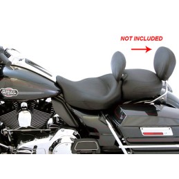 SELLE EN CUIR 2-UP MUSTANG SUPER CONFORT™ NOIR HARLEY DAVIDSON FLH FLT TOURING 08-23