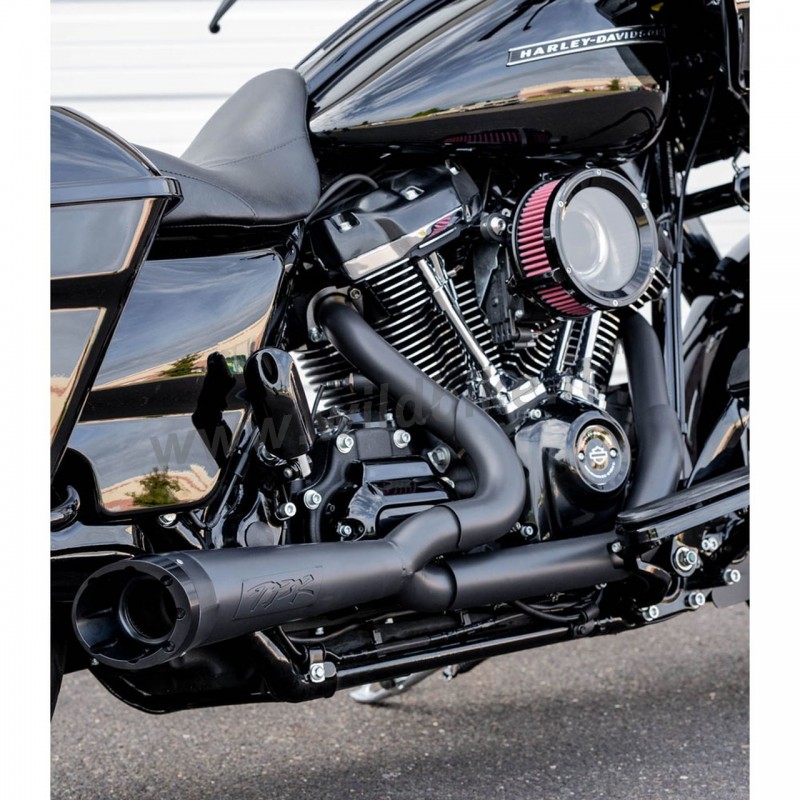 EXHAUST 2-INTO-1 TBR SHORTY TURN-OUT BLACK HARLEY DAVIDSON FXLRS LOW RIDER S 20-23