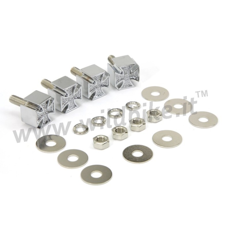 MALTESERKREUZ DELUXE MUTTERN SCHRAUBEN FÜR DIE HALTERUNG CUSTOM BIKE UND HARLEY DAVIDSON