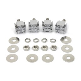 MALTESE CROSS SCREWS KROMMETS DELUXE LICENSE PLATE CUSTOM BIKE AND HARLEY DAVIDSON