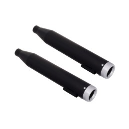 EXHAUST MUFFLERS RINEHART 3" DUALS SLIP-ON BLACK/CHROME HARLEY DAVIDSON FLS/FLST SOFTAIL 07-17