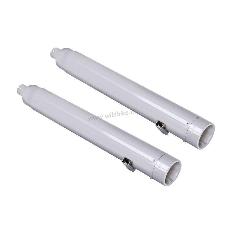 EXHAUST MUFFLERS RINEHART 3" DUALS SLIP-ON CHROME HARLEY DAVIDSON FLS/FLST SOFTAIL 07-17