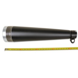 ECHAPPEMENT MEGAPHONE UNIVERSEL SUPER CONE NOIR/CHROME MOTORCYCLE CUSTOM ET HARLEY DAVIDSON