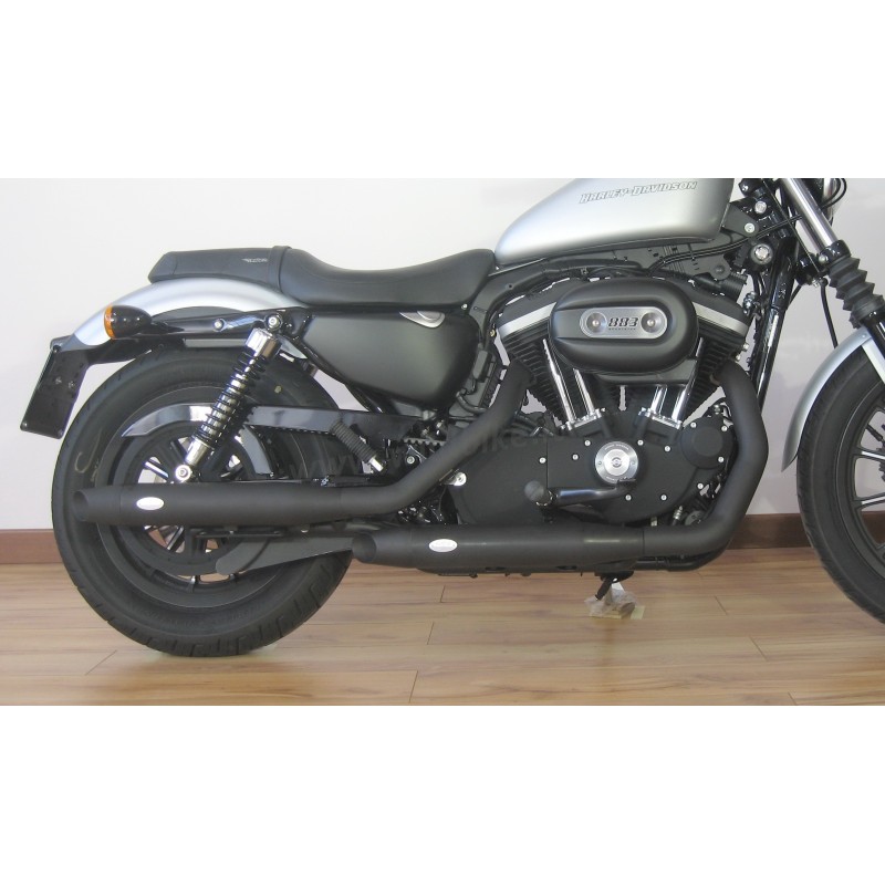 AUSPUFFANLAGEN MCJ ROYAL SLIP-ON EU ZUGELASSEN SCHWARZEN HARLEY DAVIDSON XL SPORTSTER 14-21