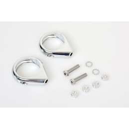 SUPPORTI LISCI CROMATI PER FRECCE SU FORCELLE DA 49 MM. MOTO CUSTOM E HARLEY DAVIDSON