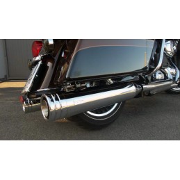 EXHAUSTS MUFFLERS MCJ SLIP-ON EDITION 120 ROUND CHROME EU APPROVED HARLEY DAVIDSON FLH/FLT TOURING 95-16