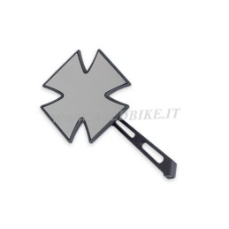 MALTESE CROSS MIRROR BLACK FOR HARLEY DAVIDSON AND CUSTOM MOTORCYCLES