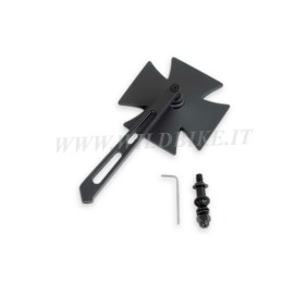 MALTESE CROSS MIRROR BLACK FOR HARLEY DAVIDSON AND CUSTOM MOTORCYCLES