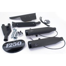 BLACK EXHAUSTS MUFFLERS MCJ 2IN2 EU APPROVED HARLEY DAVIDSON RH 1250 S SPORTSTER 2021-2026