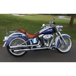 POTS D'ÉCHAPPEMENTS MCJ ROYAL 80 SLIP-ON APPROUVÉ EU CHROME HARLEY DAVIDSON FXS FLS SOFTAIL 93-17