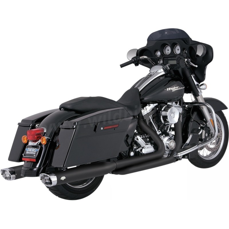 COLLECTEURS VANCE & HINES DRESSER DUALS NOIR ECHAPPEMENTS HARLEY DAVIDSON FLH FLT TOURING 95-16
