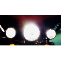 PHARES AUXILIAIRES KIT SEALED BEAM CHROME 4 1/2" 110 MM MOTO CUSTOM ET HARLEY DAVIDSON