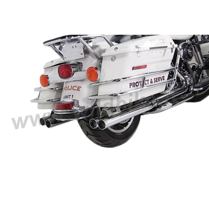 POTS D'ECHAPPEMENTS SLIP-ON 2-1/8" DOUBLE CANNON CHROME HARLEY DAVIDSON FLH/FLT TOURING 95-16