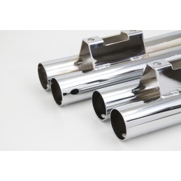 AUSPUFF SCHALLDÄMPFER SLIP-ON 2-1/8" DOUBLE BARREL CHROM HARLEY DAVIDSON FLH/FLT TOURING 95-16