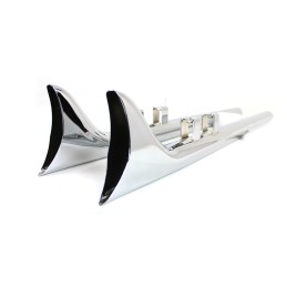 COMPLETE EXHAUSTS SET WYATT FISHTAIL 33" CHROME HARLEY DAVIDSON FLH FLT TOURING 10-16
