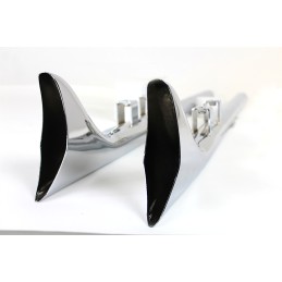 COMPLETE EXHAUSTS SET WYATT FISHTAIL 33" CHROME HARLEY DAVIDSON FLH FLT TOURING 10-16