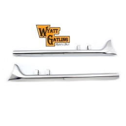 EXHAUST MUFFLER CHROME SLIP-ON WYATT FISHTAIL 33" HARLEY DAVIDSON FLH/FLT TOURING 95-16