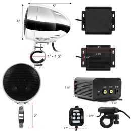 VERSTÄRKERSYSTEM LAUTSPRECHER STEREO AUDIO SYSTEM BLUETOOTH® 2CH 100W 4" DELUXE  MOTORRAD