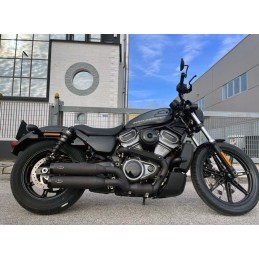 BLACK EXHAUSTS MUFFLERS MCJ 2IN2 BIG SHORT EU APPROVED HARLEY DAVIDSON RH 975 NIGHTSTER 2022-2026