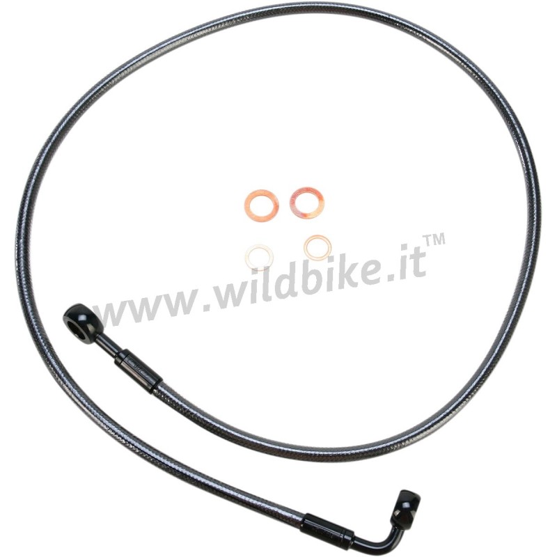 VORDERRADBREMSSCHLAUCH SCHWARZER PERLEN STAHL 109 CM HARLEY DAVIDSON FXD FXR 88-10