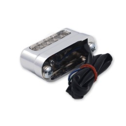 LUCE UNIVERSALE IN ALLUMINIO CROMATO A LED PORTA TARGA MOTO CUSTOM E HARLEY DAVIDSON
