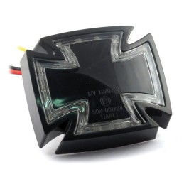 FEU ARRIÈRE NOIR GOTHIQUE CROIX DE MALTE MOTO ET HARLEY DAVIDSON