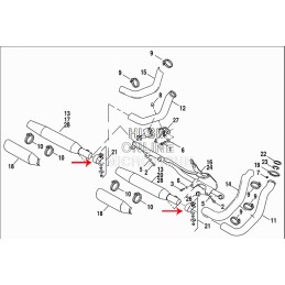 KLEMME SET 1-7/8" 48 MM FÜR SCHALLDÄMPFER HARLEY DAVIDSON