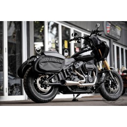 EXHAUST 2-INTO-1 TBR SHORTY TURN-OUT INOX HARLEY DAVIDSON FLFB FXBR FXDR SOFTAIL M-EIGHT 18-23