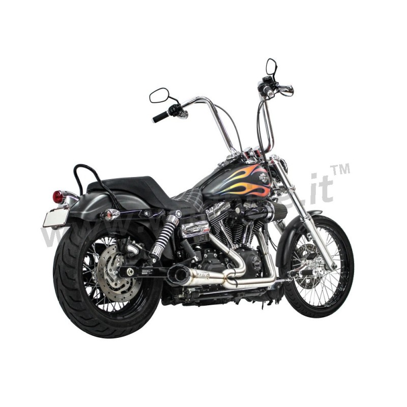 EXHAUST 2-INTO-1 TBR SHORTY TURN-OUT INOX HARLEY DAVIDSON FXD DYNA 06-17