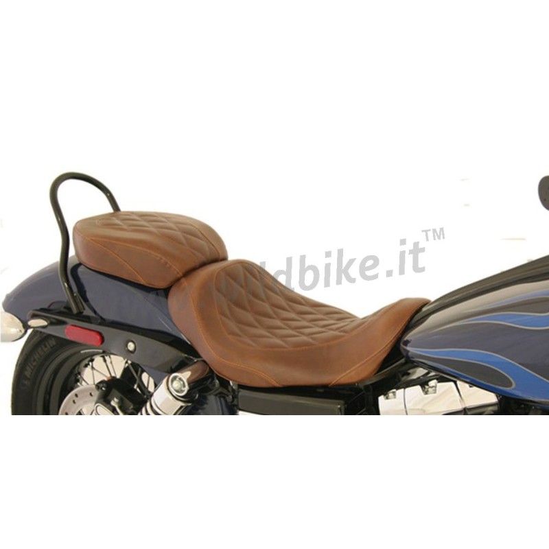 SELLE MUSTANG 2-UP TOURING WIDE DIAMOND MARRON HARLEY DAVIDSON SOFTAIL FXBB STREET BOB 18-24