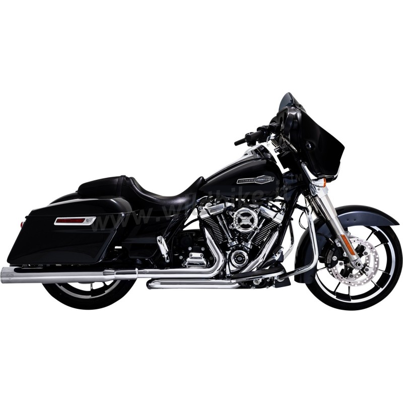 HEADER KIT VANCE & HINES DRESSER DUAL CHROME HARLEY DAVIDSON FLH FLT TOURING M-EIGHT 17-23