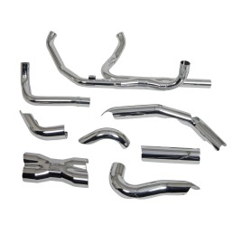 HEADER KIT VANCE & HINES POWER DUAL CHROME HARLEY DAVIDSON FLH FLT TOURING M-EIGHT 17-23