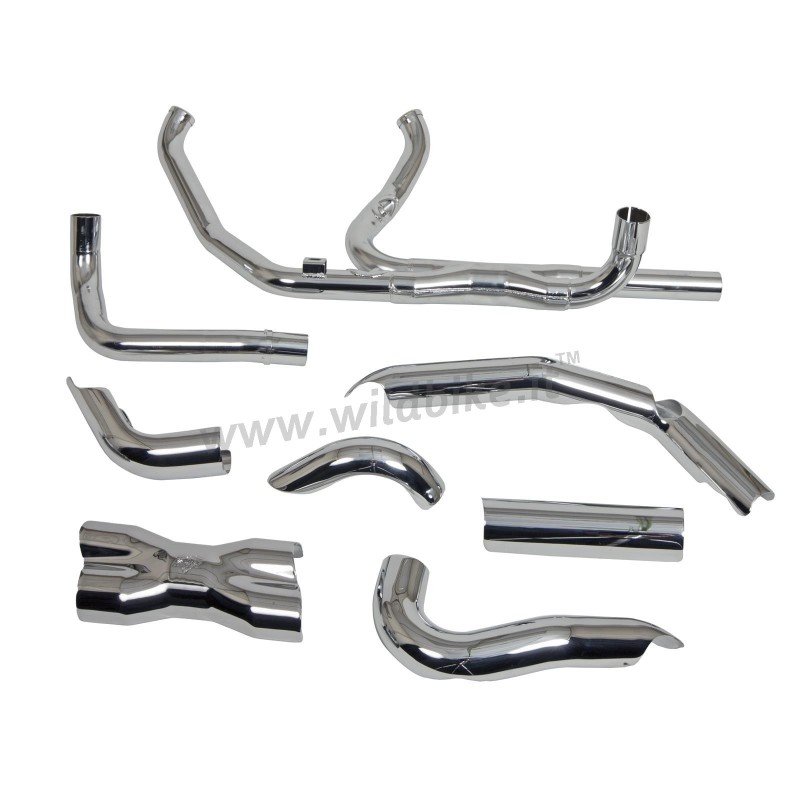 HEADER KIT VANCE & HINES POWER DUAL CHROME HARLEY DAVIDSON FLH FLT TOURING M-EIGHT 17-23