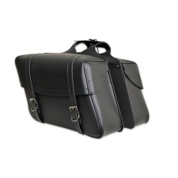 SADDLEBAGS LEATHER HIGHWAYMAN CLASSIC JUMBO CUSTOM MOTORCYCLE AND HARLEY DAVIDSON