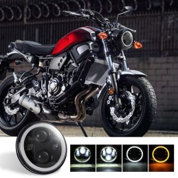 HEADLIGHT EU APPROVED RACE BLACK 145 MM HALO LED SIDE MOUNT MOTORCYCLE