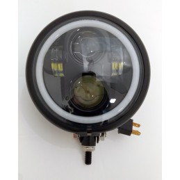 FARO FANALE ANTERIORE NERO OMOLOGATO RACE 160 MM HALO LED MONTAGGIO INFERIORE MOTO