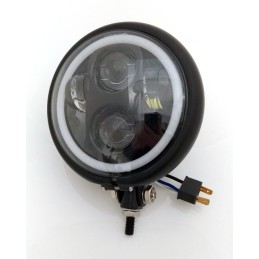 SCHEINWERFER SCHWARZEN EU ZUGELASSEN RACE 160 MM HALO LED UNTERE STÜTZE MOTORRAD