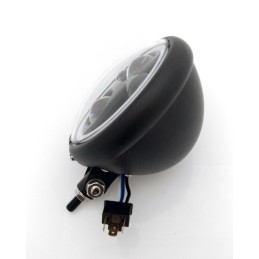 HEADLIGHT EU APPROVED RACE BLACK 160 MM HALO LED LOW MOUNT MOTORCYCLE