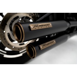 AUSPUFF Schalldämpfer RINEHART SLIP-ON HP35 SCHWARZEN/BRONZE HARLEY DAVIDSON SOFTAIL 2018-2026