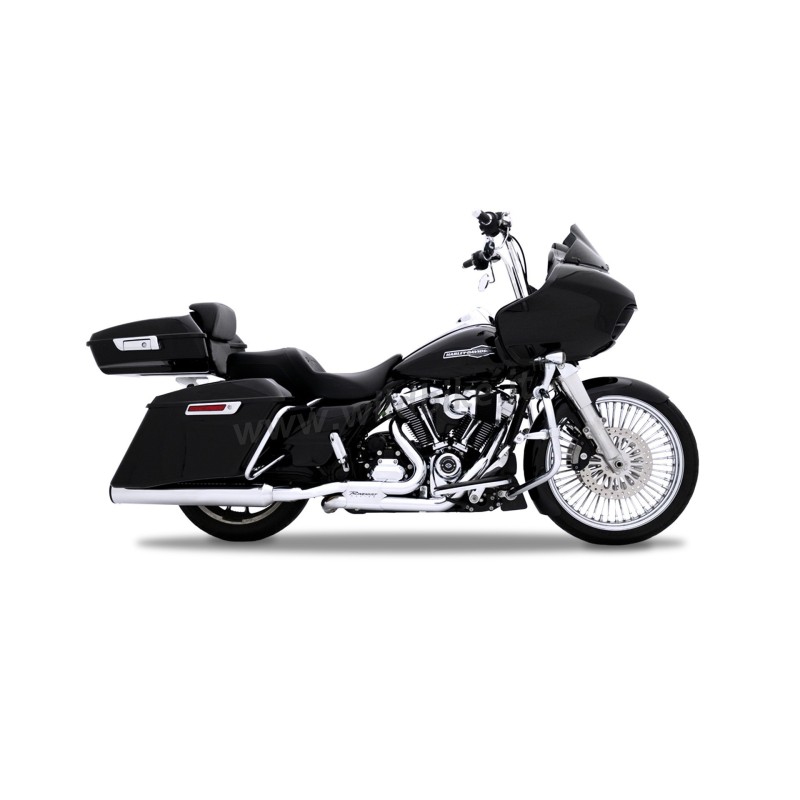 CHROME/BLACK EXHAUSTS MUFFLERS  SLIP-ON RINEHART HP45 XL HARLEY DAVIDSON FLH FLT TOURING 18-23