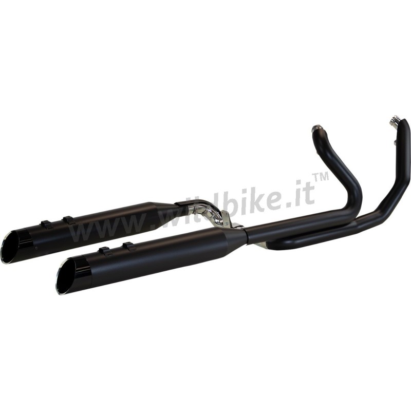 EXHAUST SYSTEM KHROME WERKS TWO-STEP CROSSOVER 2INTO2 BLACK HARLEY DAVIDSON FLH FLT TOURING 2017-25