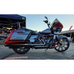 SYSTÈME D'ÉCHAPPEMENT KHROME WERKS DOMINATOR 2EN2 ECLIPSE NOIR HARLEY DAVIDSON FLH/FLT TOURING 2017-25