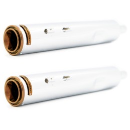 SILENCIEUX D'ECHAPPEMENTS SLIP-ON RINEHART HP45 XL CHROMÉ/CUIVRE HARLEY DAVIDSON FLH FLT TOURING 18-23