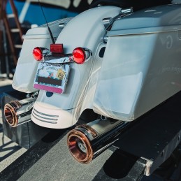 USPUFF SCHALLDÄMPFER SLIP-ON RINEHART HP45 XL CHROM/KUPFER HARLEY DAVIDSON FLH FLT TOURING 18-23