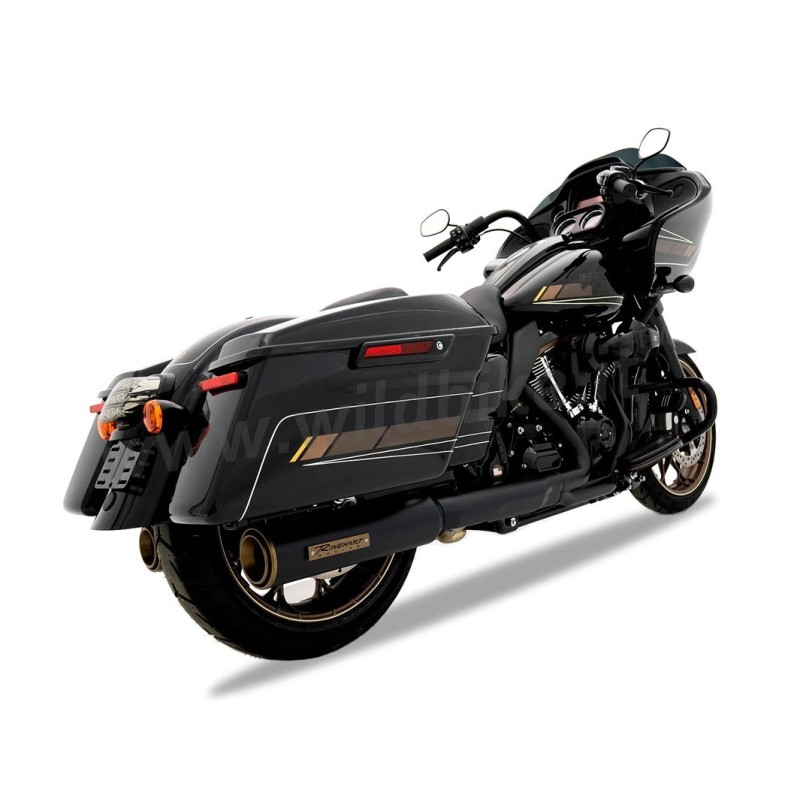 BLACK/BRONZE EXHAUSTS MUFFLERS  SLIP-ON RINEHART HP45 HARLEY DAVIDSON FLH/FLT TOURING 2017-25